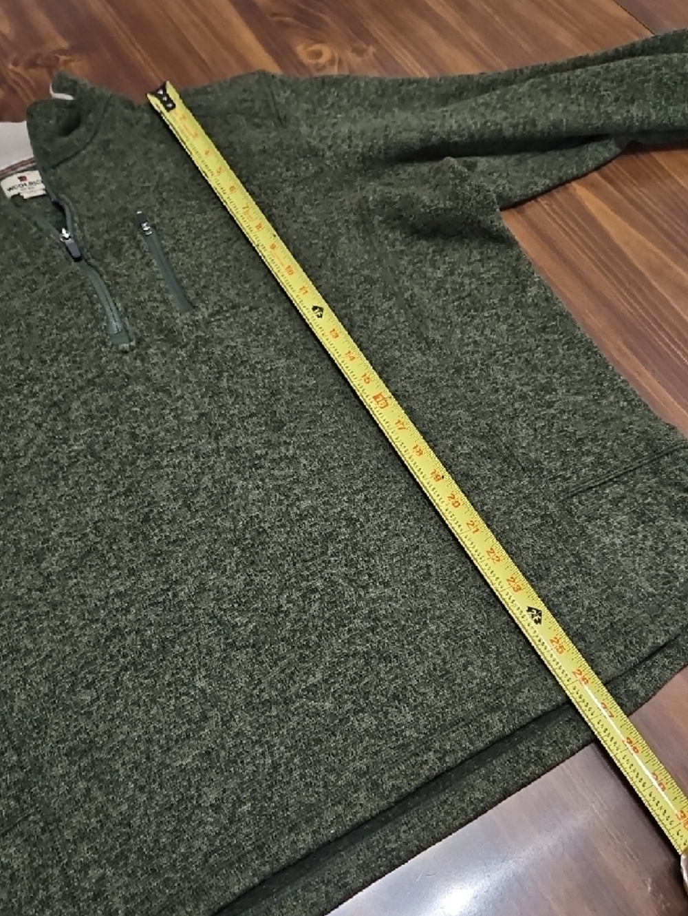 Woolrich Men's Forest Green Quarter-Zip Knit Pullover - Picture 3 of 8